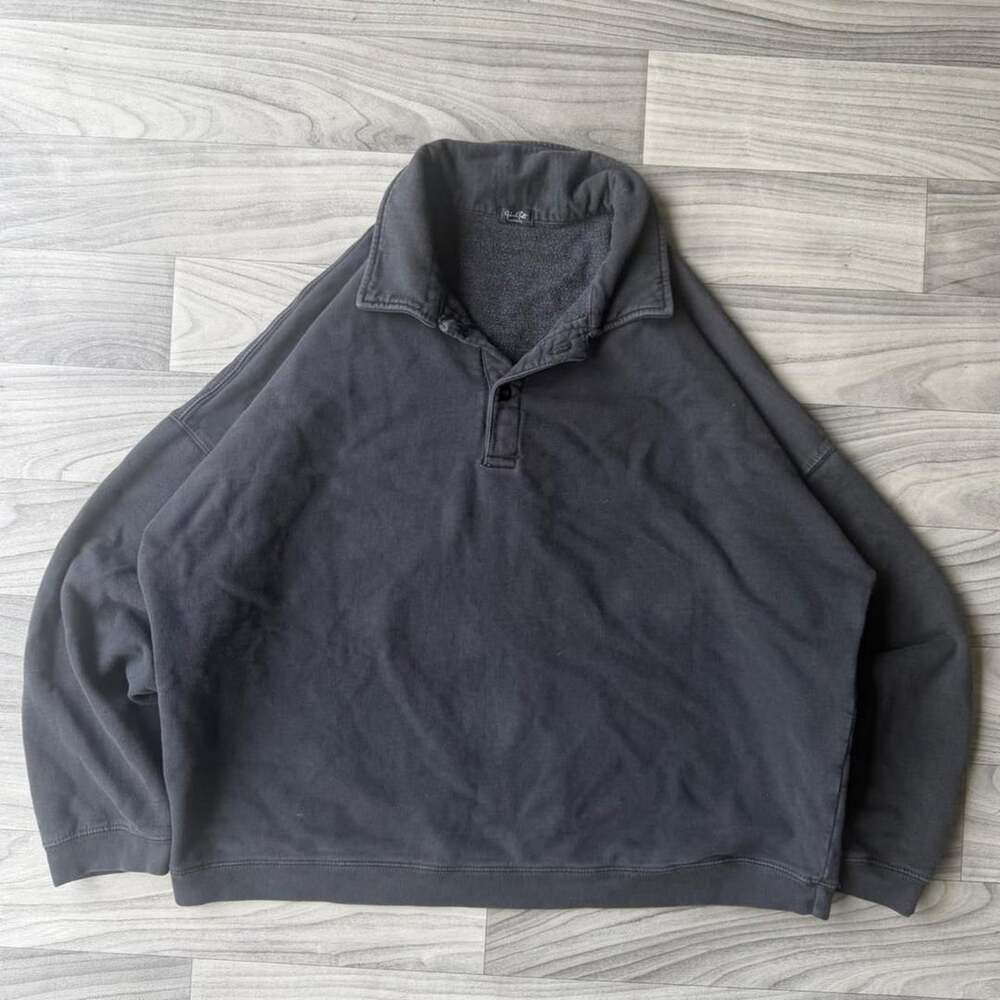 John Galt Black Rugby Longsleeve Sweatshirt Small